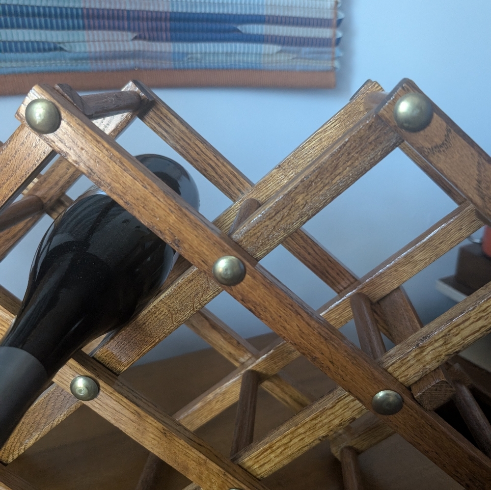 Vintage Collapsible Wood Wine Rack - Picture 7 of 9